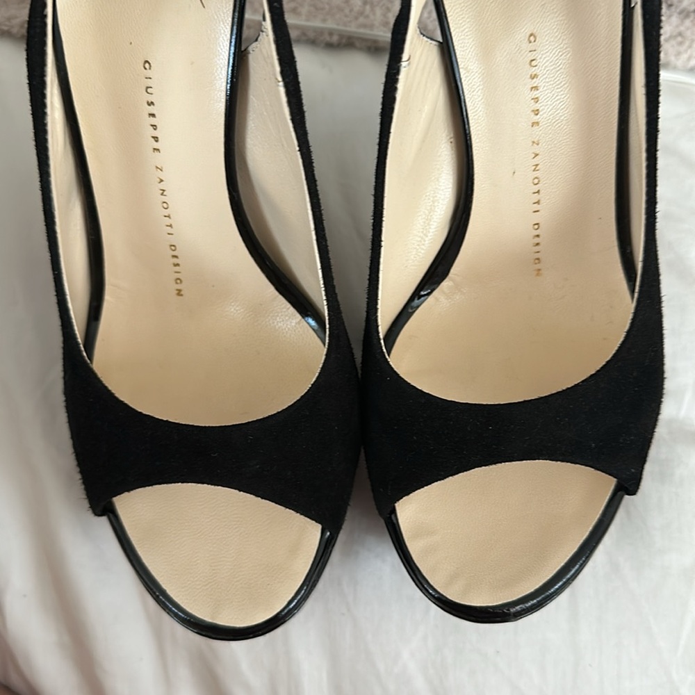 Giuseppe Zanotti Black Platform Slingback Heels - Picture 9 of 9